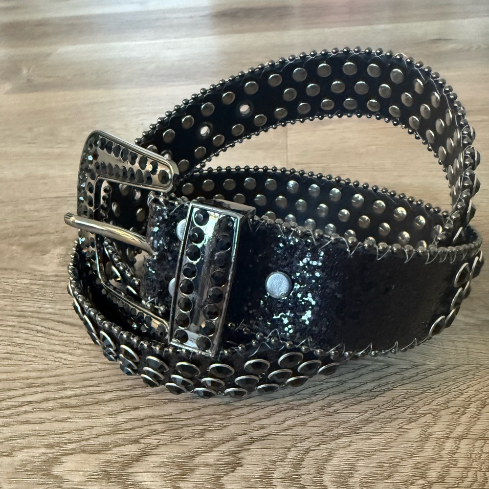 Black Jeweled rhinestone belt - Picture 4 of 5